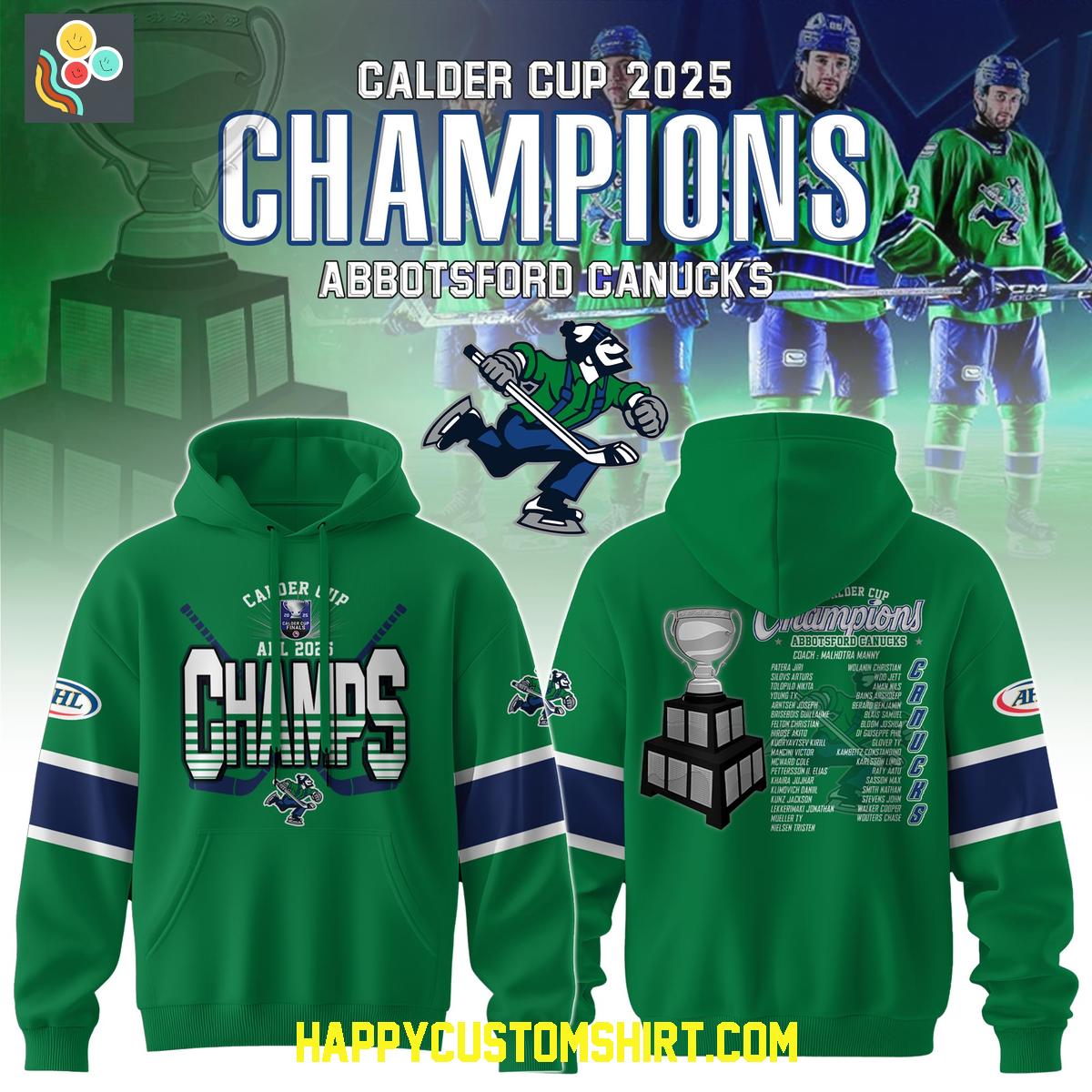 NHL Calder Cup Champions 2025 Abbotsford Canucks Hoodie T Shirt NHL Calder Cup Champions 2025 Abbotsford Canucks Hoodie T Shirt