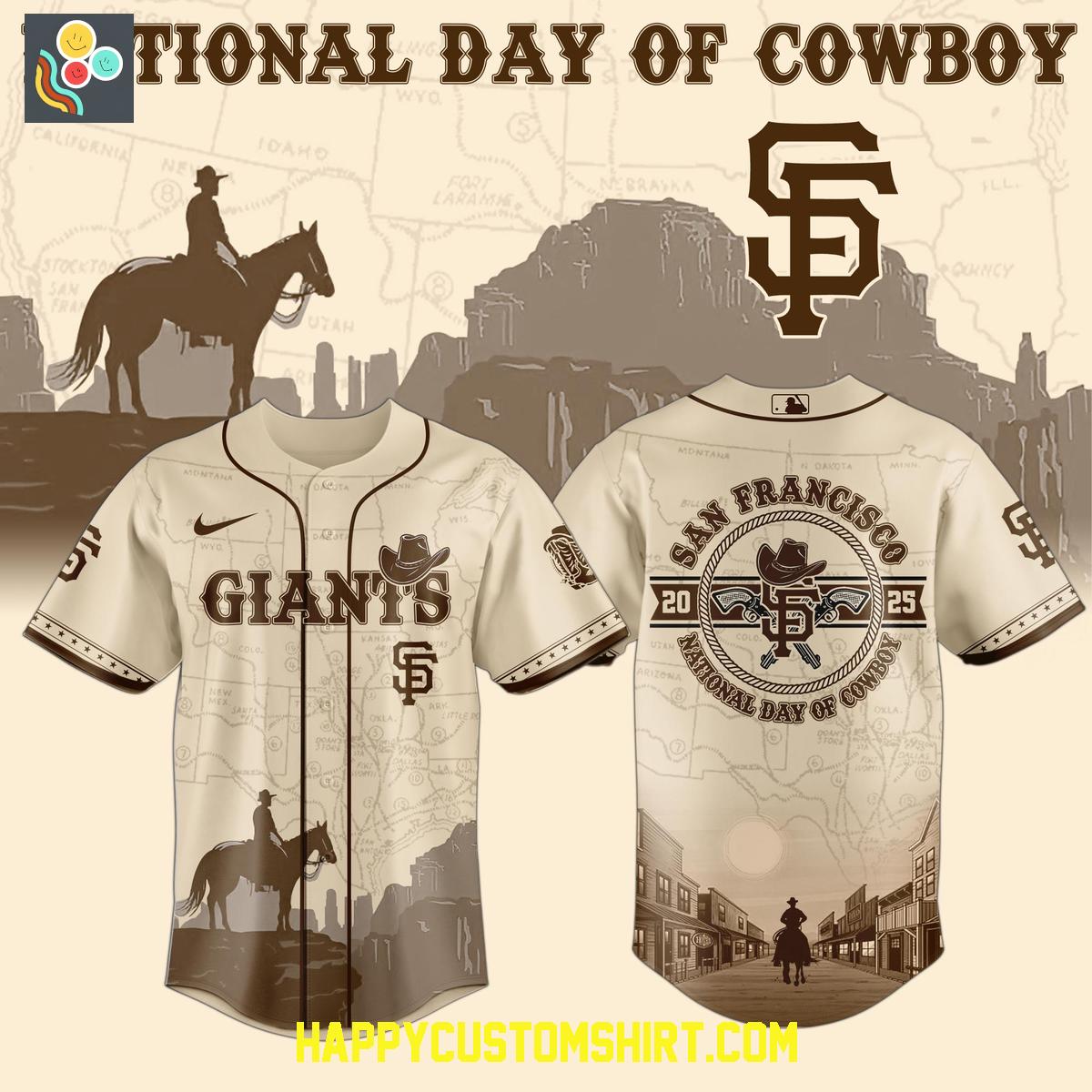 New York Giants 2025 National Day Of Cowboys Baseball Jersey New York Giants 2025 National Day Of Cowboys Baseball Jersey