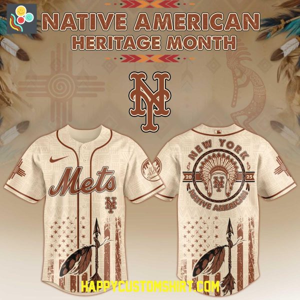 New York Mets Mix Native American Heritage Month 2025 Baseball Jersey