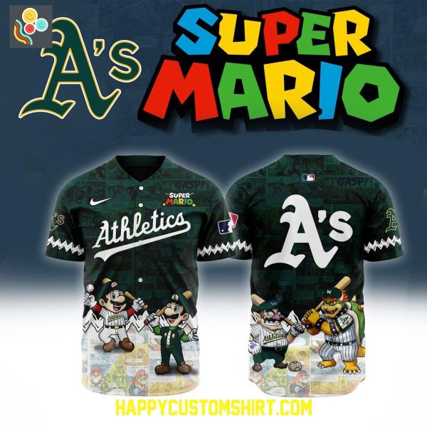 Oakland Athletics MLB Mix Super Mario 2025 Baseball Jersey