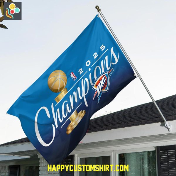 Oklahoma City Thunder 2025 NBA Champions House Flag
