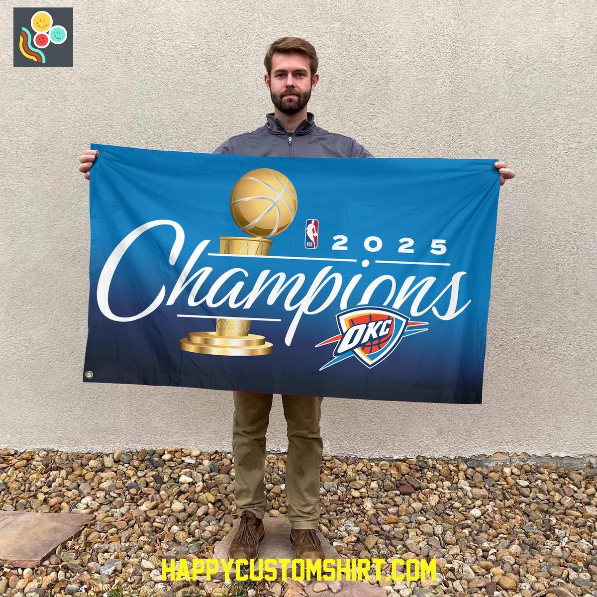 Oklahoma City Thunder 2025 NBA Champions House Flag Oklahoma City Thunder 2025 NBA Champions House Flag