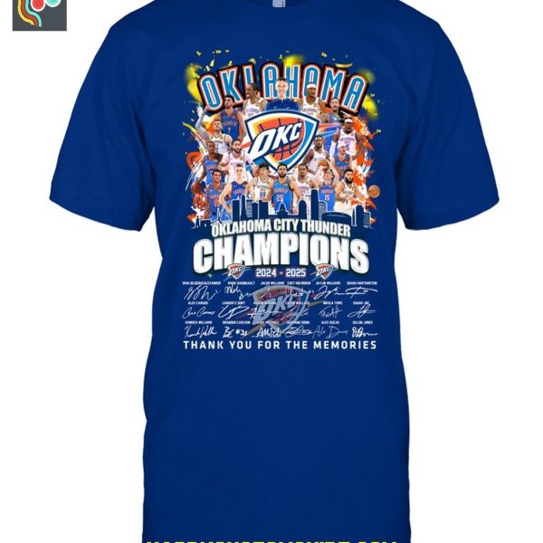 Oklahoma City Thunder NBA Finals 2025 Champions T Shirt
