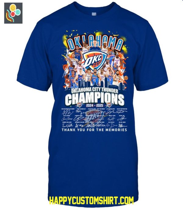 Oklahoma City Thunder NBA Finals 2025 Champions T Shirt
