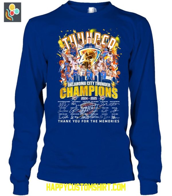 Oklahoma City Thunder NBA Finals 2025 Champions T Shirt