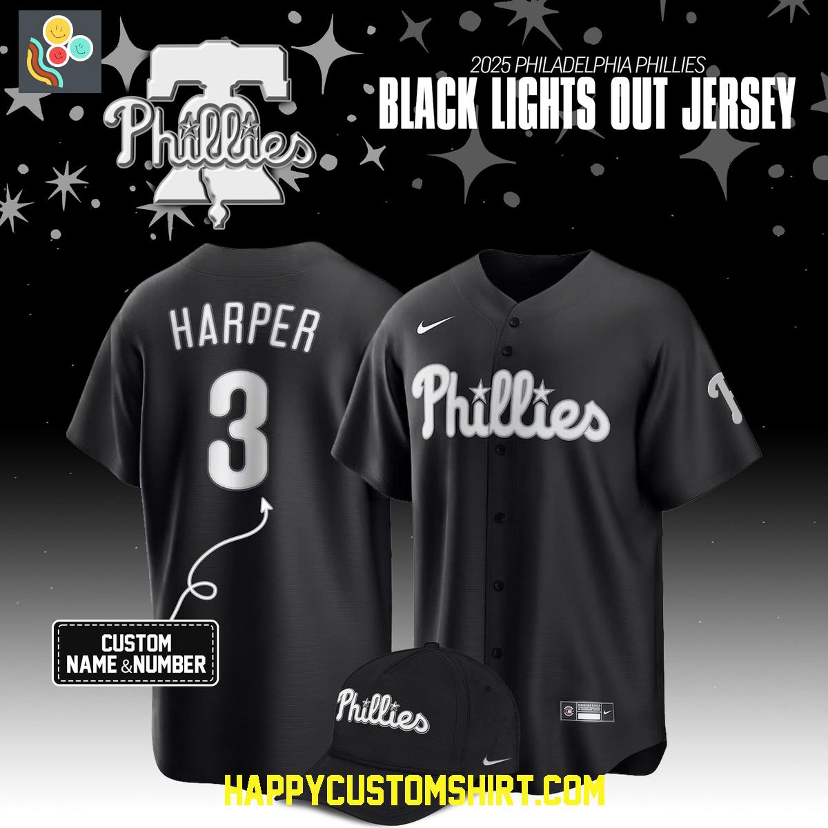 Philadelphia Phillies Black Lights Out 2025 Personalized Baseball Jersey Philadelphia Phillies Black Lights Out 2025 Personalized Baseball Jersey