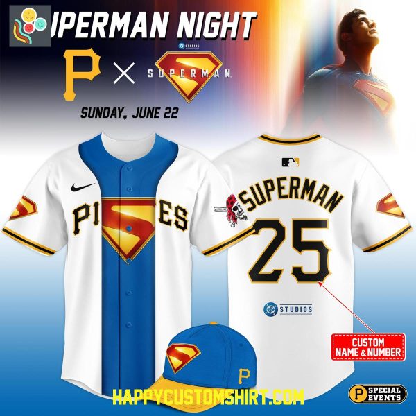 Pittsburgh Pirates Superman Night 2025 Custom Baseball Jersey