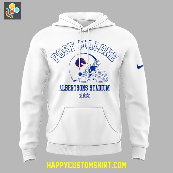 Post Malone Boise State Broncos The Big Ass Stadium Tour White Hoodie Shirt