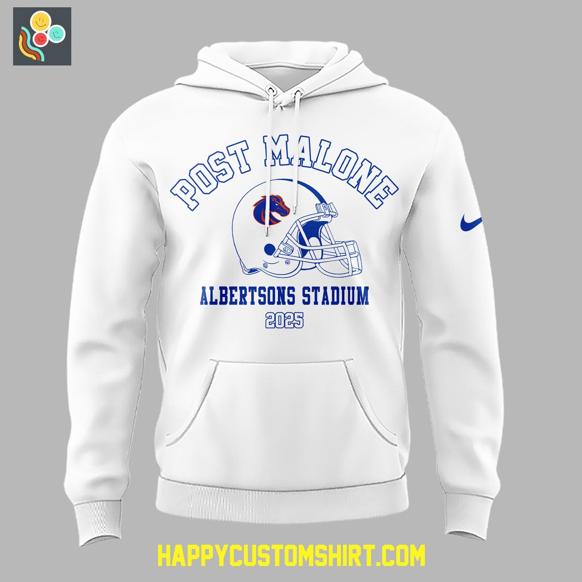 Post Malone Boise State Broncos The Big Ass Stadium Tour White Hoodie Shirt Post Malone Boise State Broncos The Big Ass Stadium Tour White Hoodie Shirt