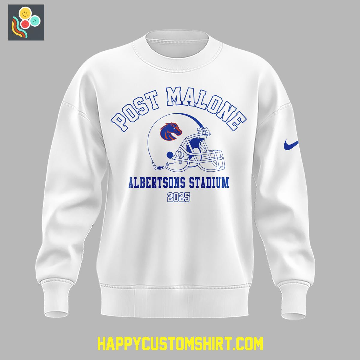Post Malone Boise State Broncos The Big Ass Stadium Tour White Hoodie Shirt Post Malone Boise State Broncos The Big Ass Stadium Tour White Hoodie Shirt