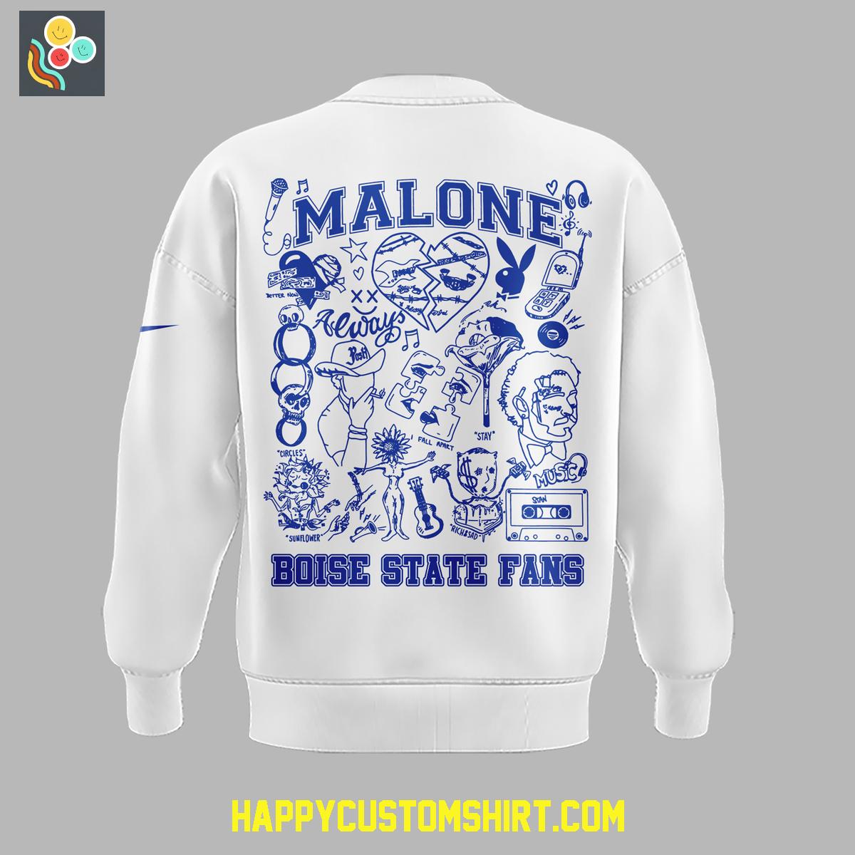 Post Malone Boise State Broncos The Big Ass Stadium Tour White Hoodie Shirt Post Malone Boise State Broncos The Big Ass Stadium Tour White Hoodie Shirt