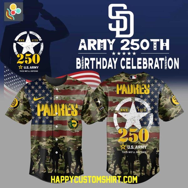 San Diego Padres U.S. Army 250th Anniversary Celebration Baseball Jersey