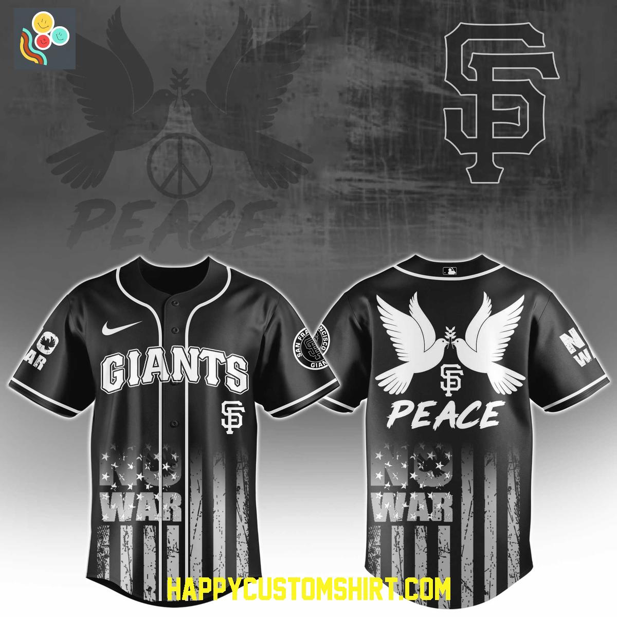 San Francisco Giants For Peace No War Baseball Jersey San Francisco Giants For Peace No War Baseball Jersey