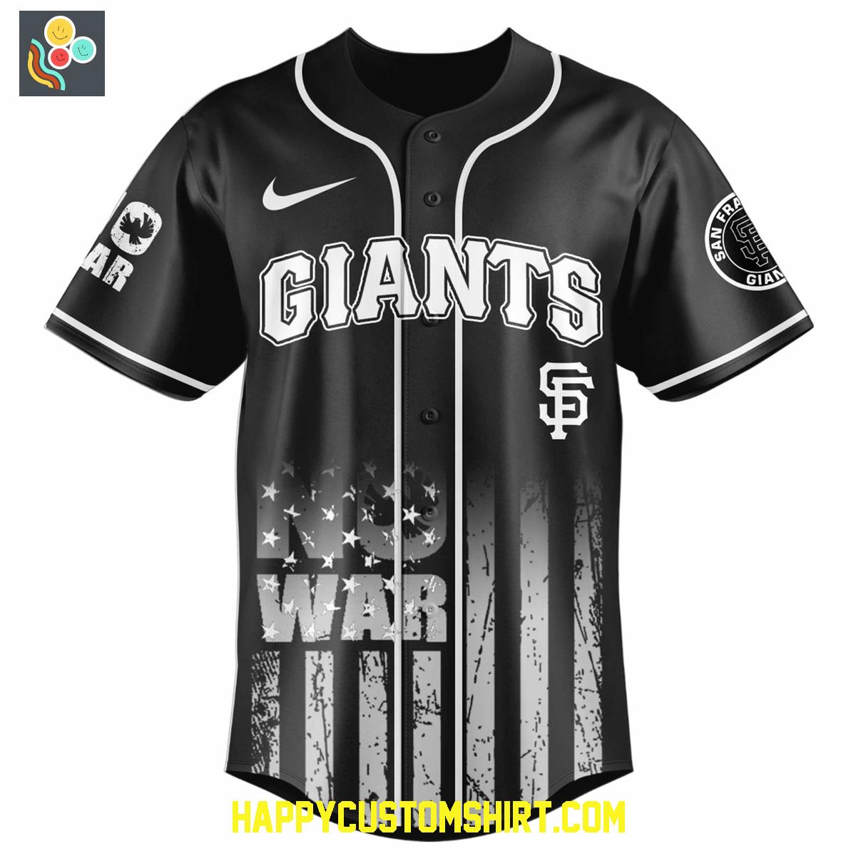 San Francisco Giants For Peace No War Baseball Jersey San Francisco Giants For Peace No War Baseball Jersey
