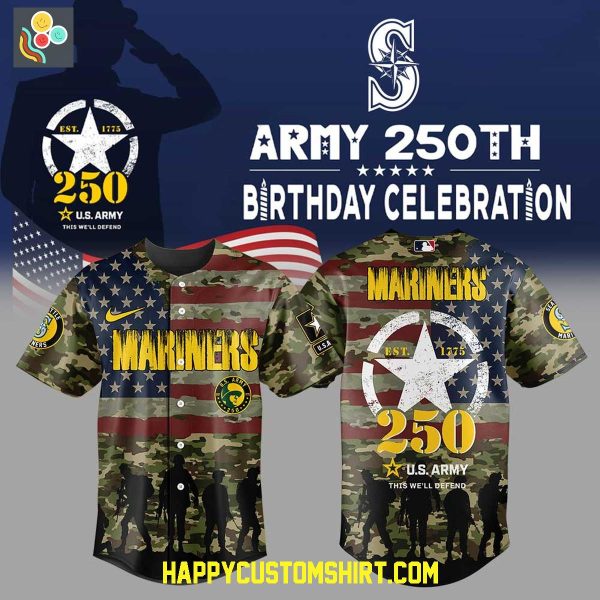 Seattle Mariners U.S. Army 250th Anniversary Celebration Baseball Jersey