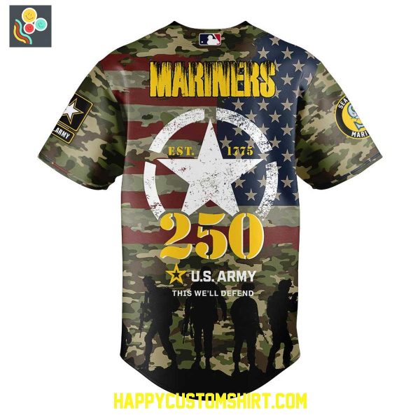 Seattle Mariners U.S. Army 250th Anniversary Celebration Baseball Jersey
