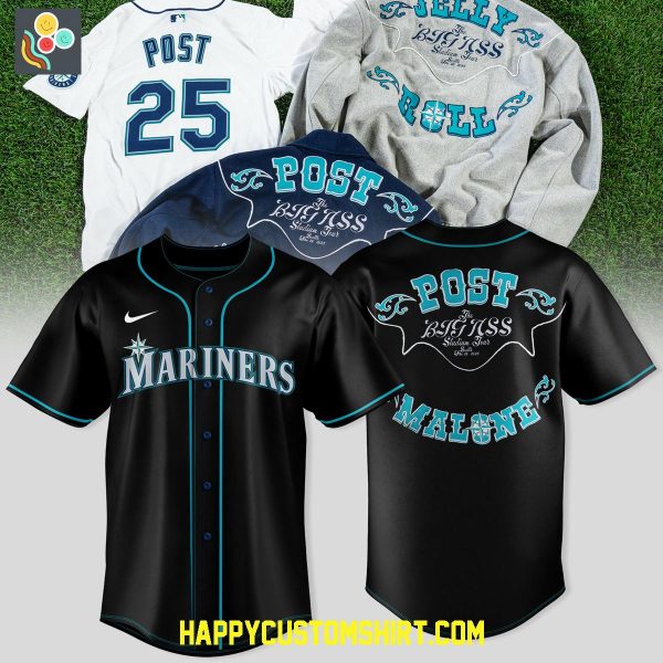 Seattle Mariners x Post Malone The Bis Ass Stadium Tour 2025 Baseball Jersey