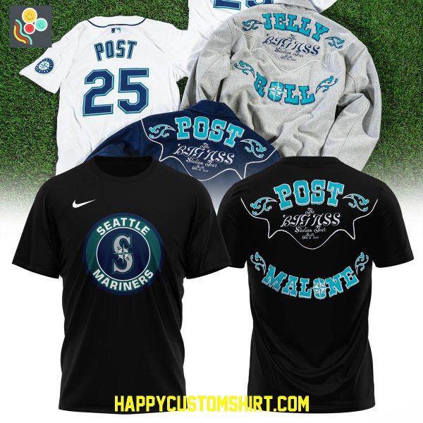 Seattle Mariners x Post Malone The Bis Ass Stadium Tour 2025 Hoodie T Shirt