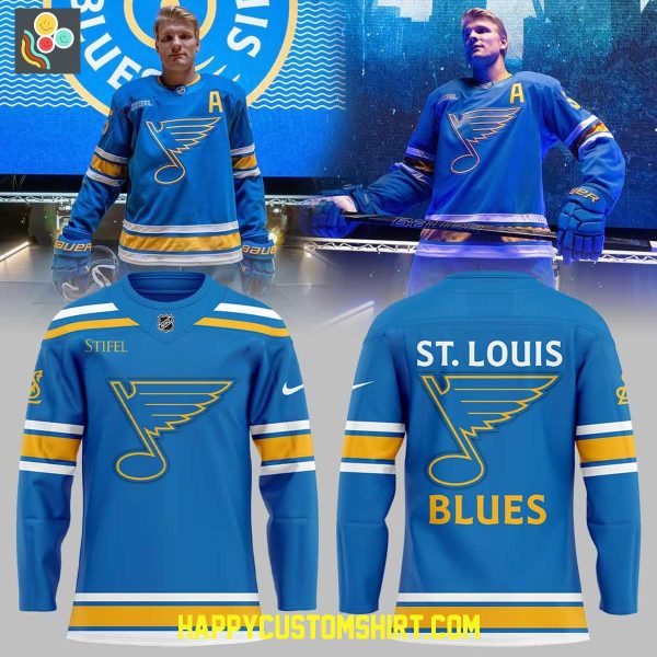 St. Louis Blues New Uniforms Logo Blue Hockey Jersey