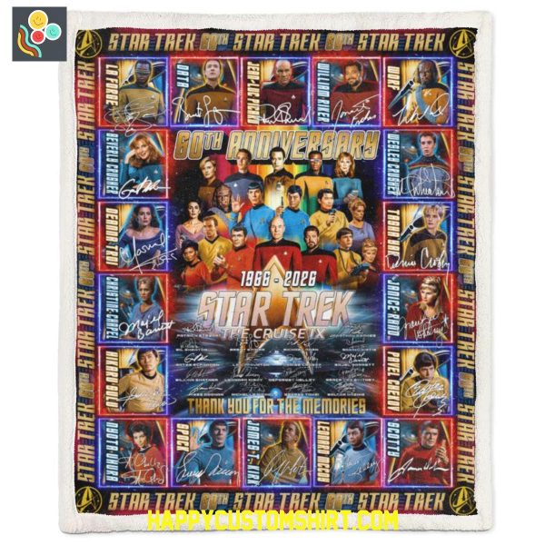 Star Trek 60th Anniversary 1966 2026 Memories Fleece Blanket Quilt