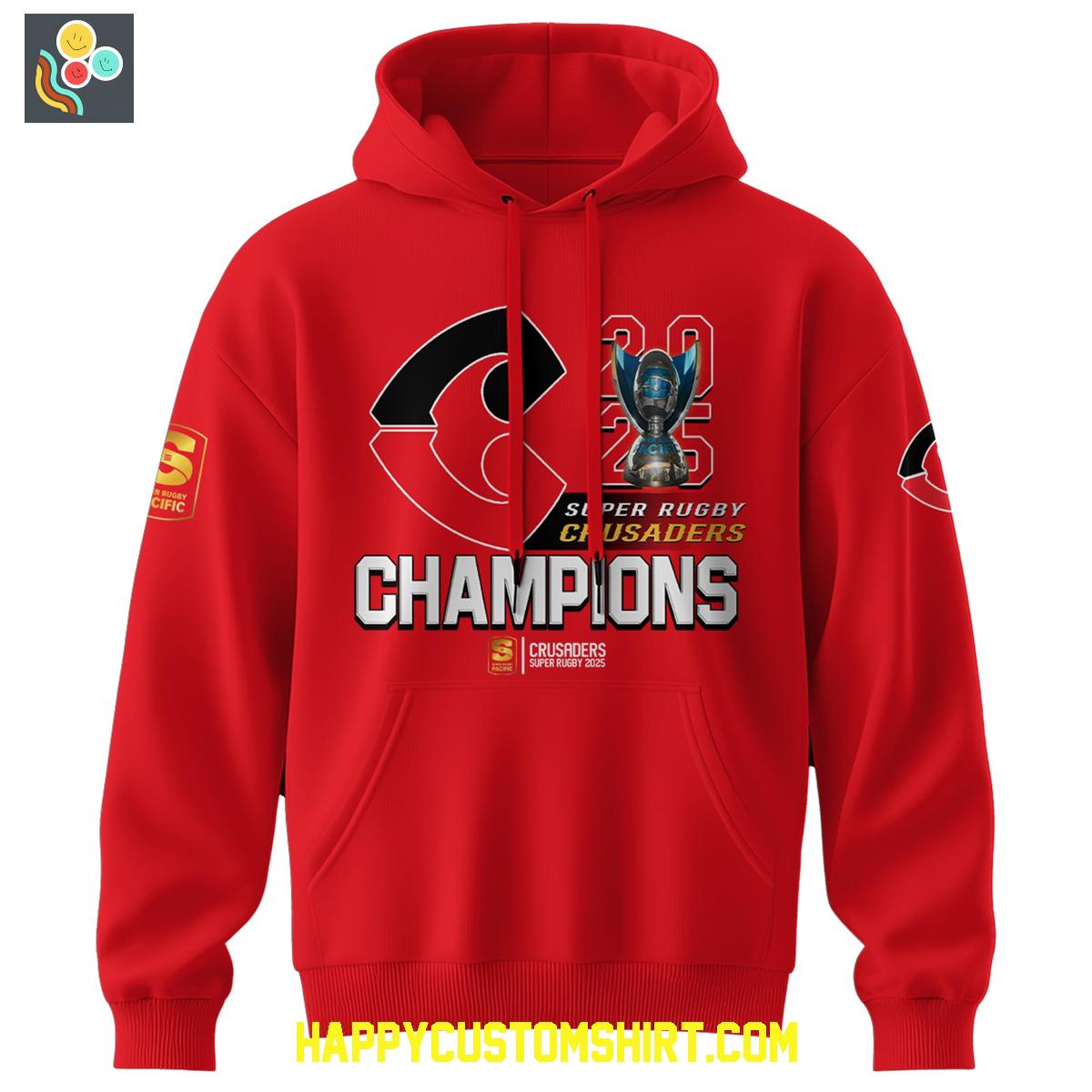 Super Rugby 2025 Crusaders Champions Red Hoodie Shirt Super Rugby 2025 Crusaders Champions Red Hoodie Shirt