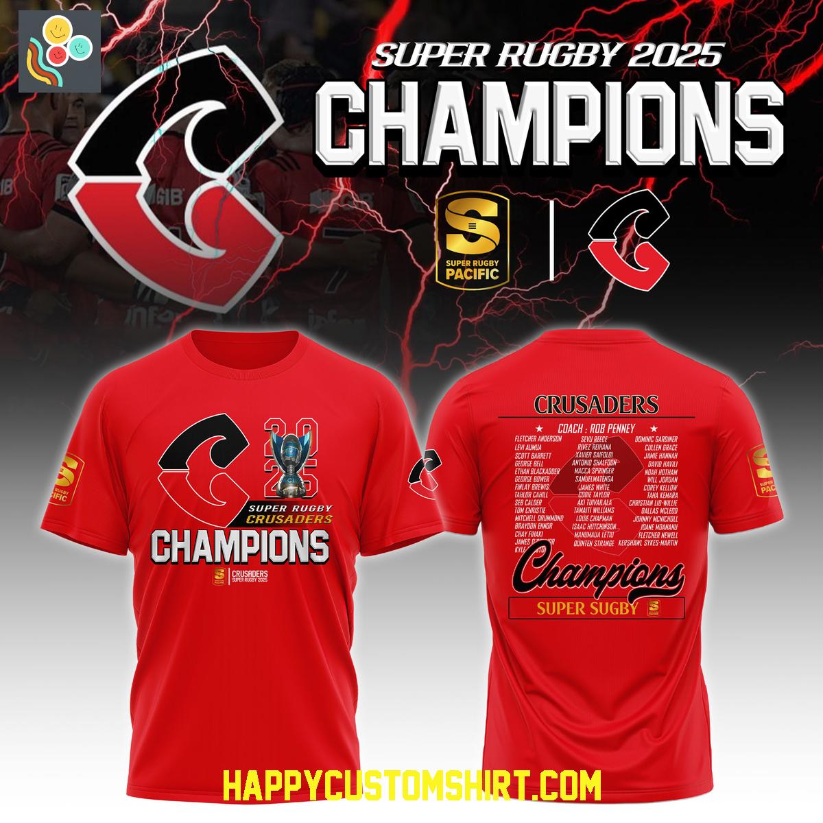 Super Rugby 2025 Crusaders Champions Red Hoodie Shirt Super Rugby 2025 Crusaders Champions Red Hoodie Shirt