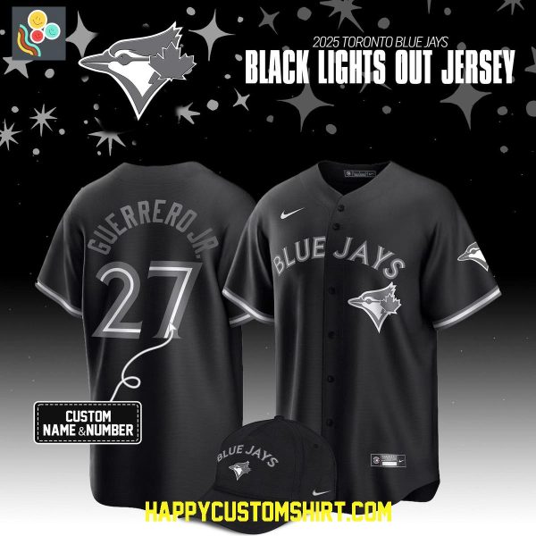 Toronto Blue Jays Black Lights Out 2025 Personalized Baseball Jersey