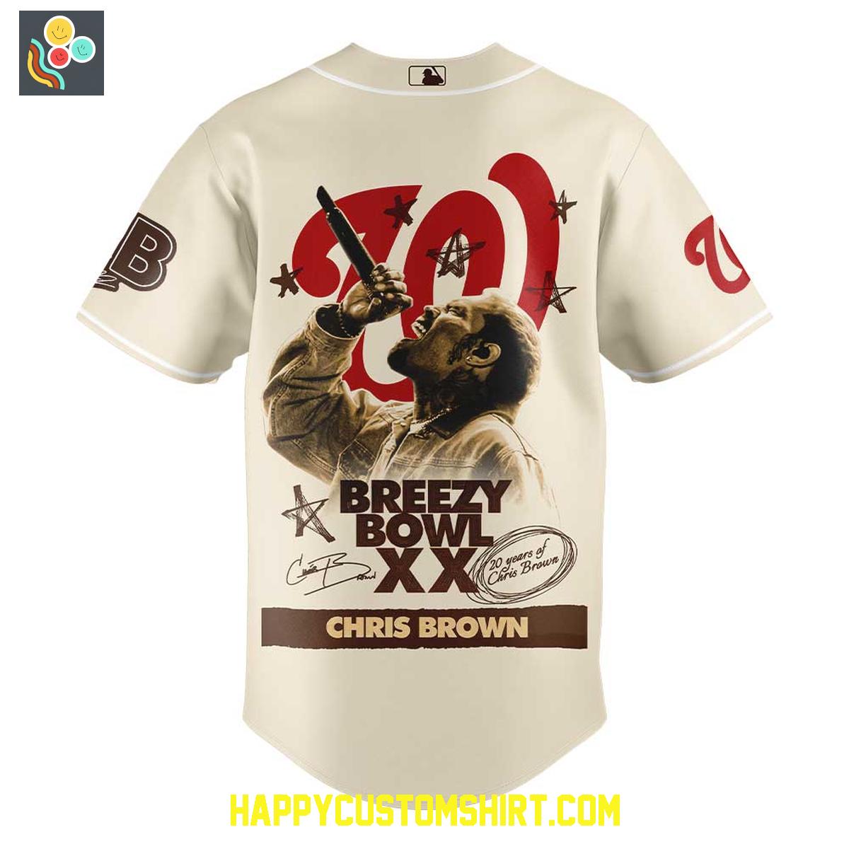 Washington Nationals x Chris Brown Breezy Bowl XX Baseball Jersey Washington Nationals x Chris Brown Breezy Bowl XX Baseball Jersey