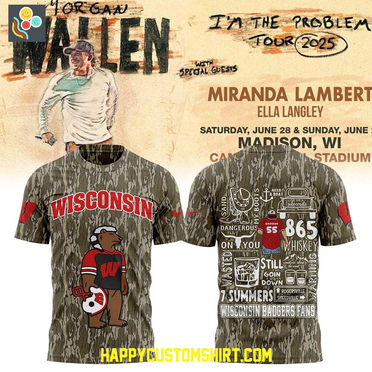 Wisconsin Badgers x Morgan Wallen Tour 2025 Hoodie Shirt Wisconsin Badgers x Morgan Wallen Tour 2025 Hoodie Shirt
