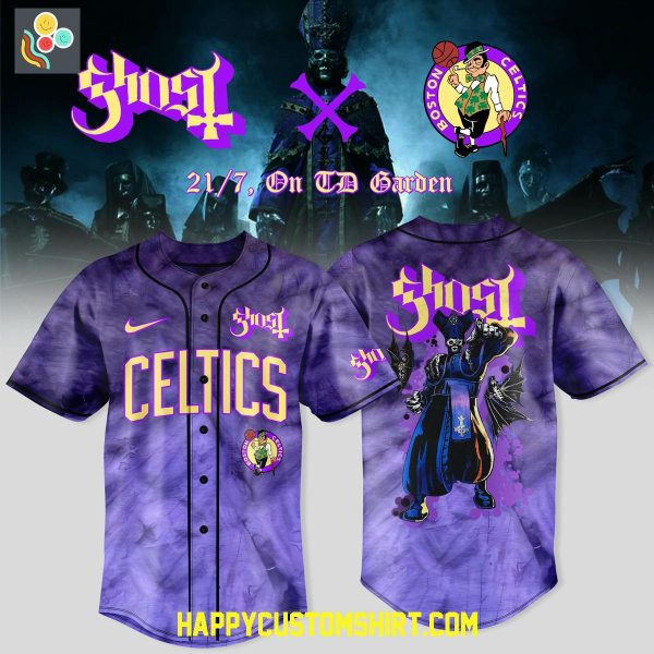 Boston Celtics Mix Ghost Band World Tour 2025 Baseball Jersey