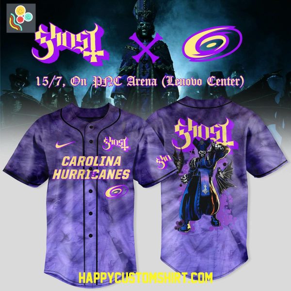Carolina Hurricanes Mix Ghost Band World Tour 2025 Baseball Jersey