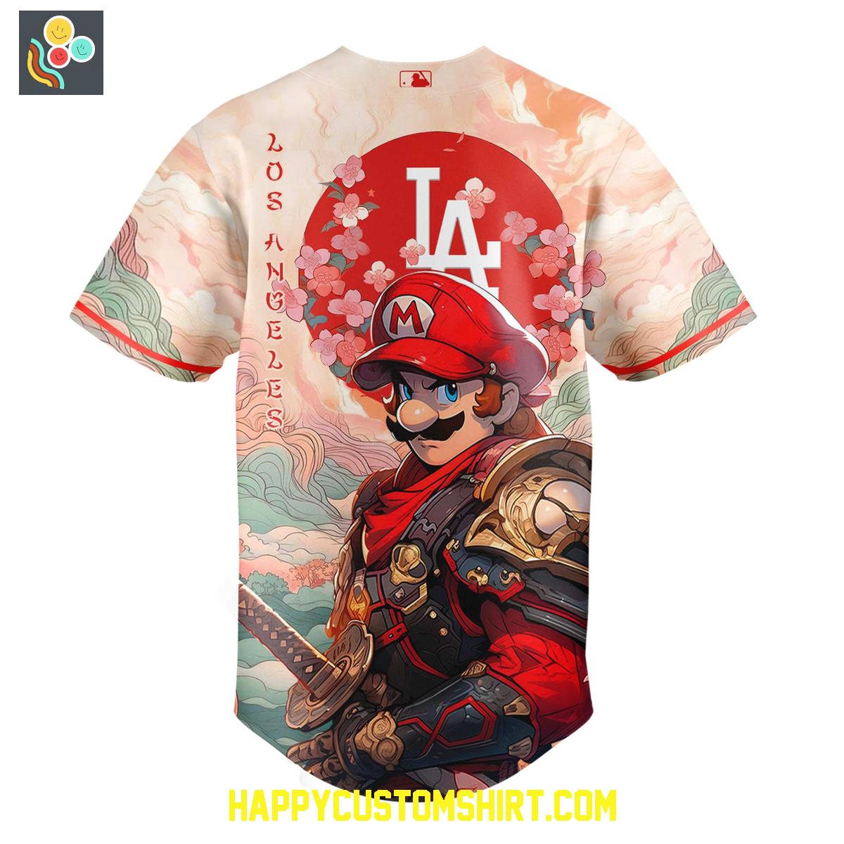 Los Angeles Dodgers x Mario Samurai Baseball Jersey Los Angeles Dodgers x Mario Samurai Baseball Jersey