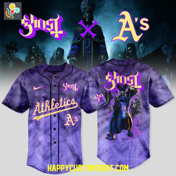 Oakland Athletics Mix Ghost Band World Tour 2025 Baseball Jersey